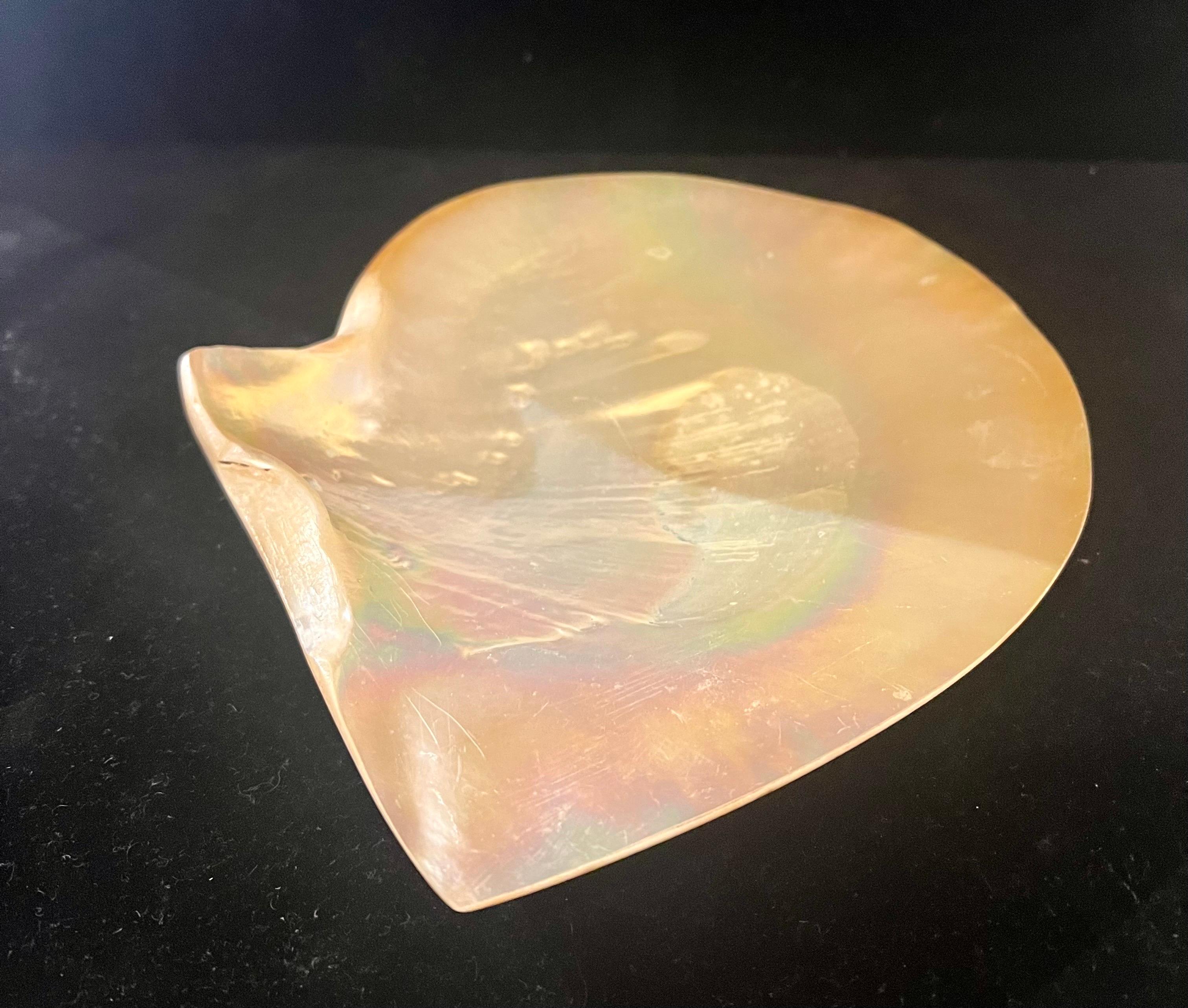 As found Beautiful Mother of Pearl Irredescent Large Mussel Clam Half Shell , circa 1970's nice condition can be used as soap or candy dish.