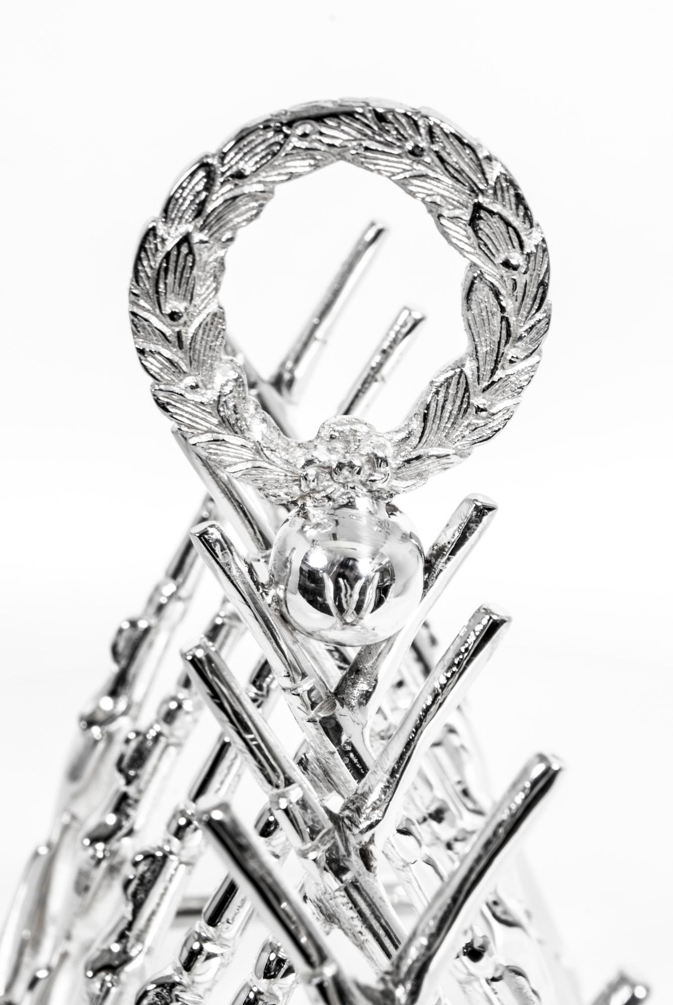 Vintage Beautiful Silver Plated Toast Rack Crossed Rifles 20th Century 2