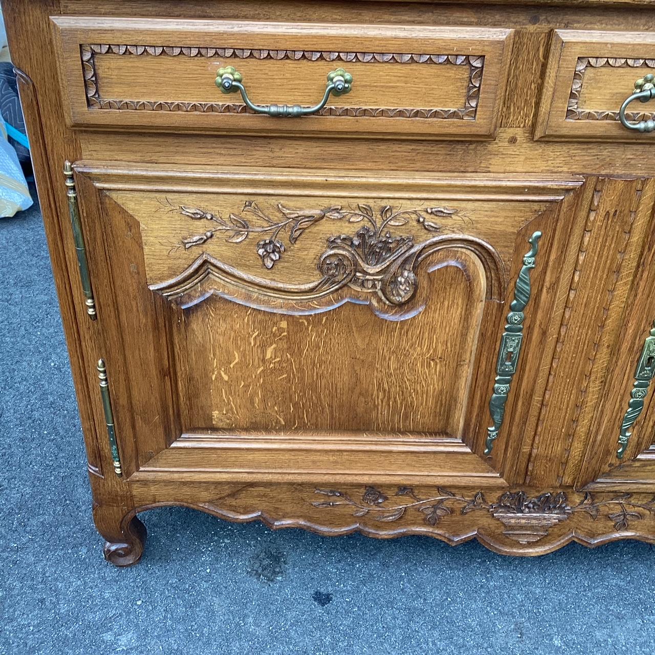 Mid-20th Century Vintage Beautifully Carved French Oak Buffet Cupboard