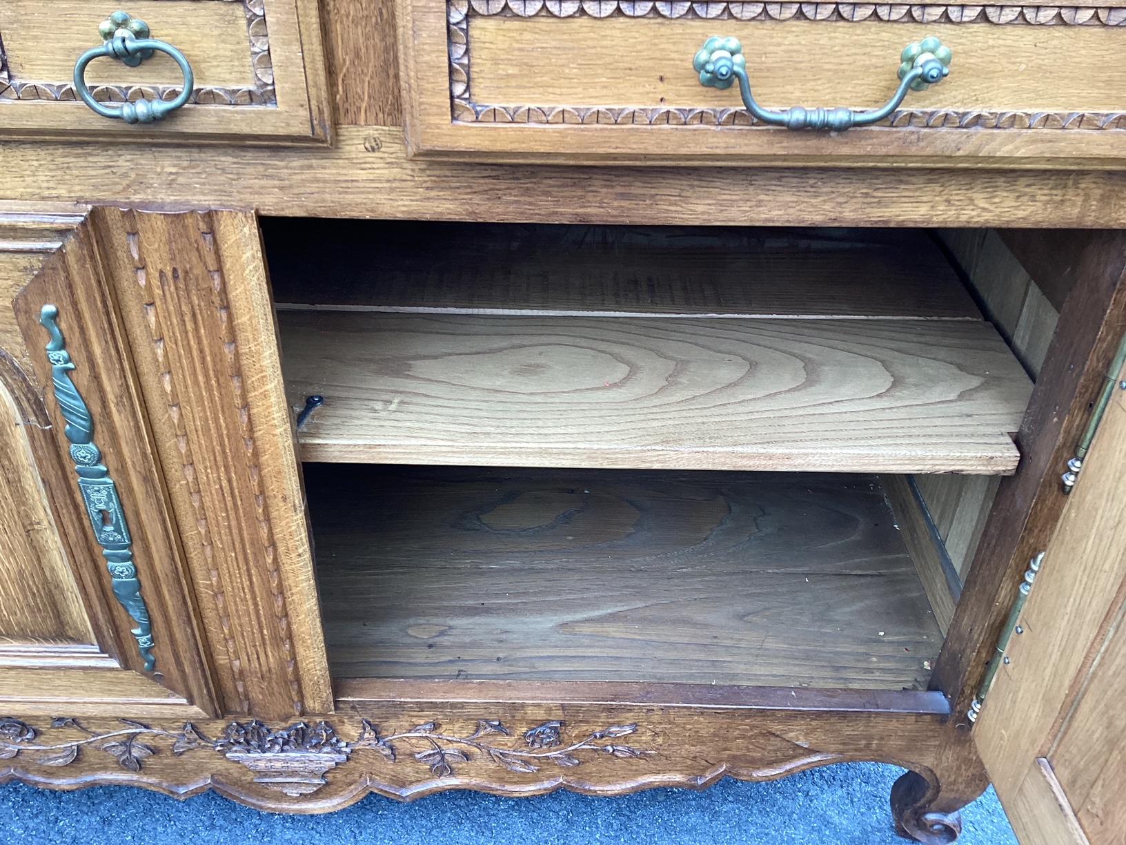 Vintage Beautifully Carved French Oak Buffet Cupboard 3
