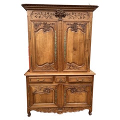Vintage Beautifully Carved French Oak Buffet Cupboard