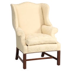 Vintage Beautifully Made English Wingback Chair with Down-Filled Cushion