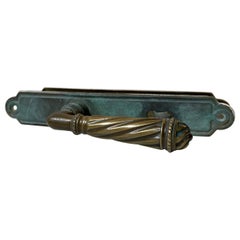 Ensemble de poignée de porte vintage Becchetti Angelo Bal en laiton patiné, Italie, années 1940