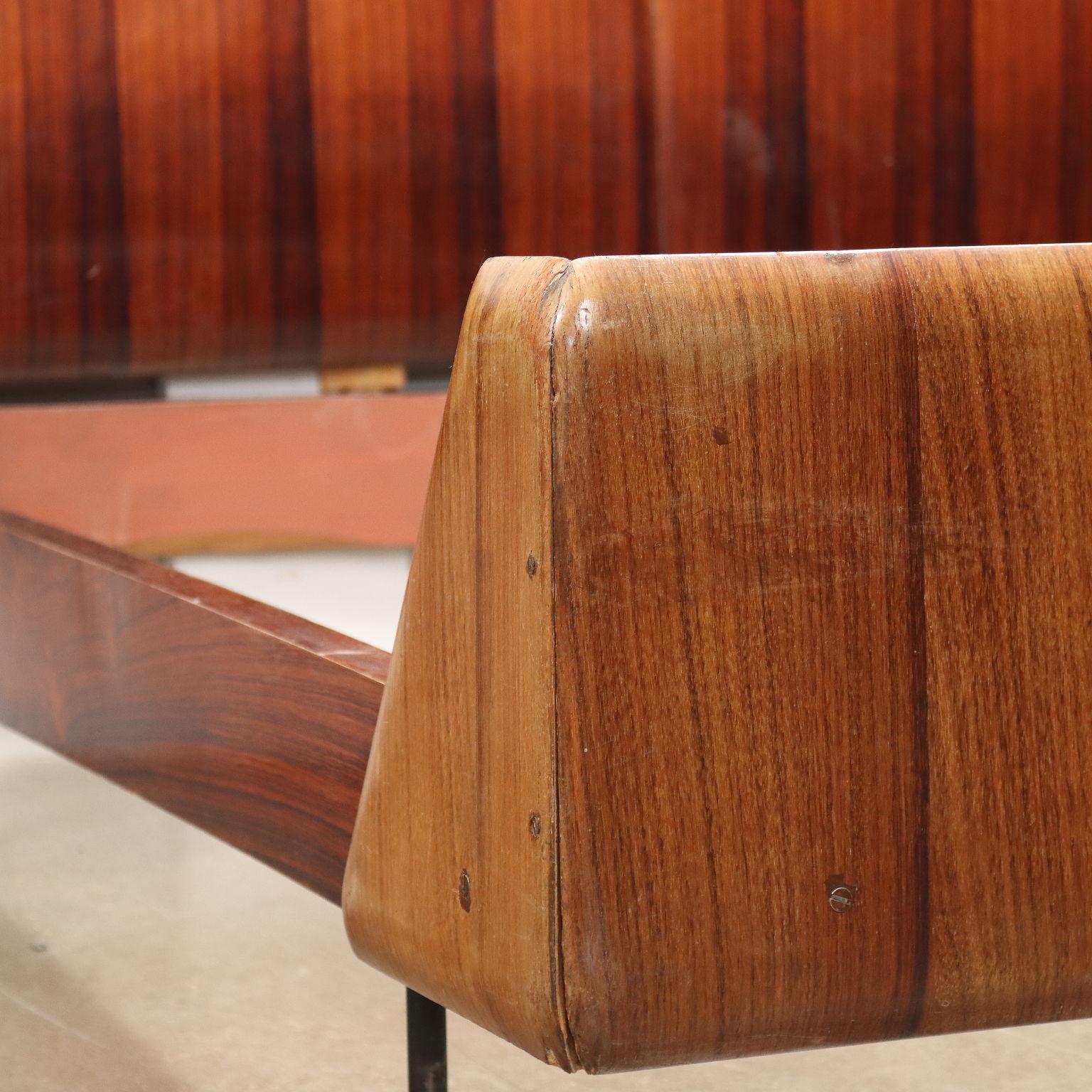 Vintage Bed Exotic Wood, Italy, 1960s 5
