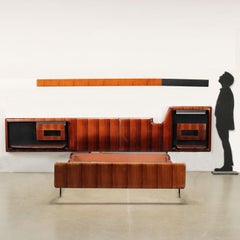 Vintage Bed Exotic Wood, Italy, 1960s