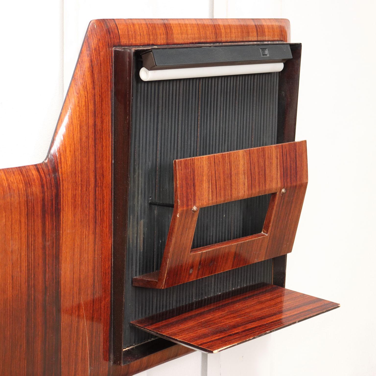 Vintage Bed Exotic Wood, Italy, 1960s In Fair Condition In Milano, IT