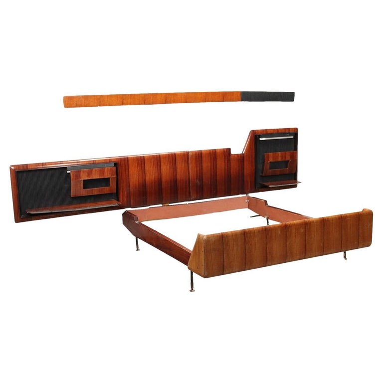 Vintage Bed Exotic Wood Italy 1960s For Sale at 1stDibs