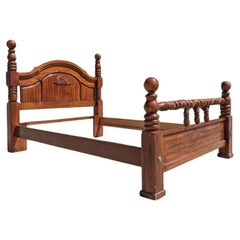 Cadre de lit vintage, Queen Size, tête de lit, pied de lit, transitionnel