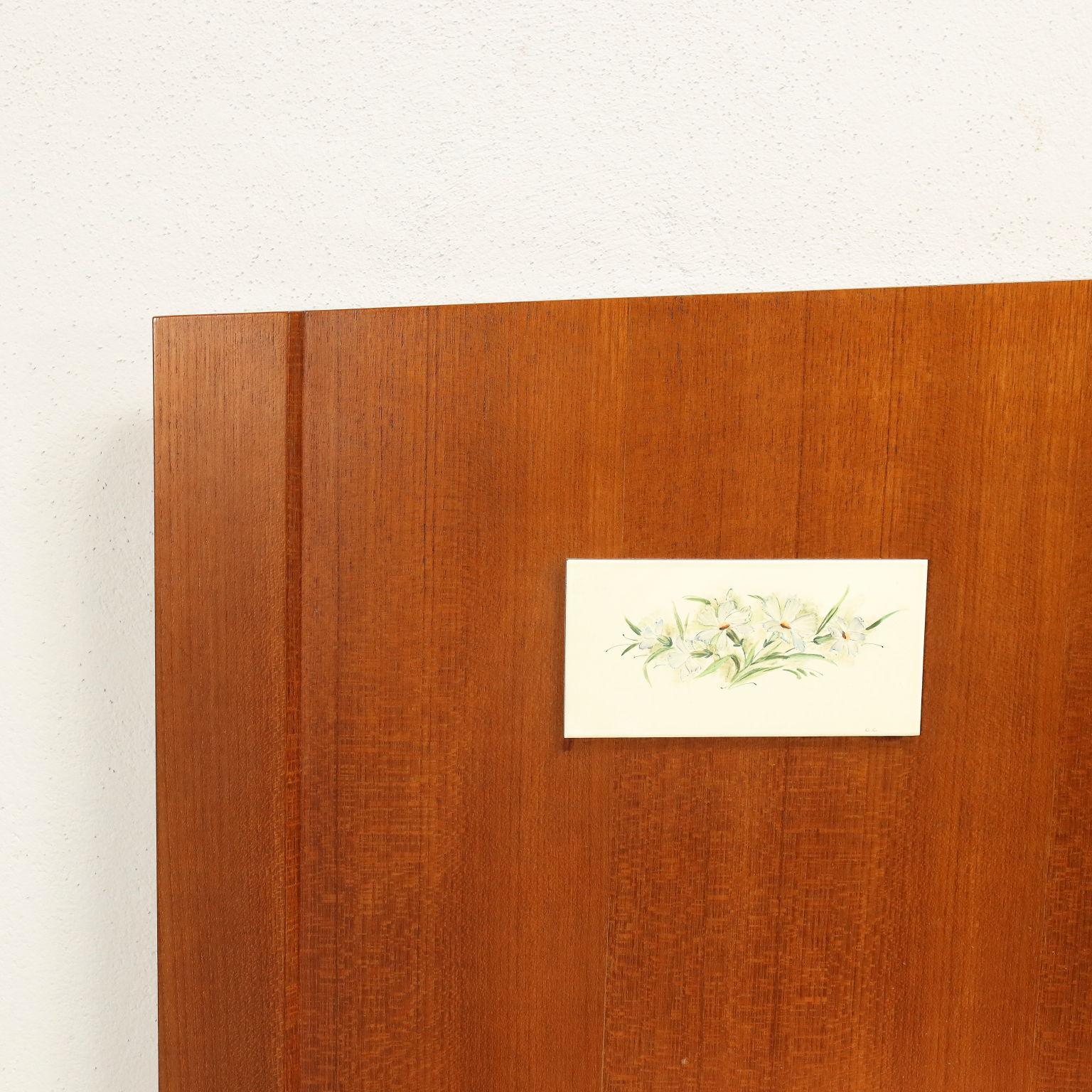 Vintage Bed from the 1950s1960s Teak Marble For Sale at 1stDibs