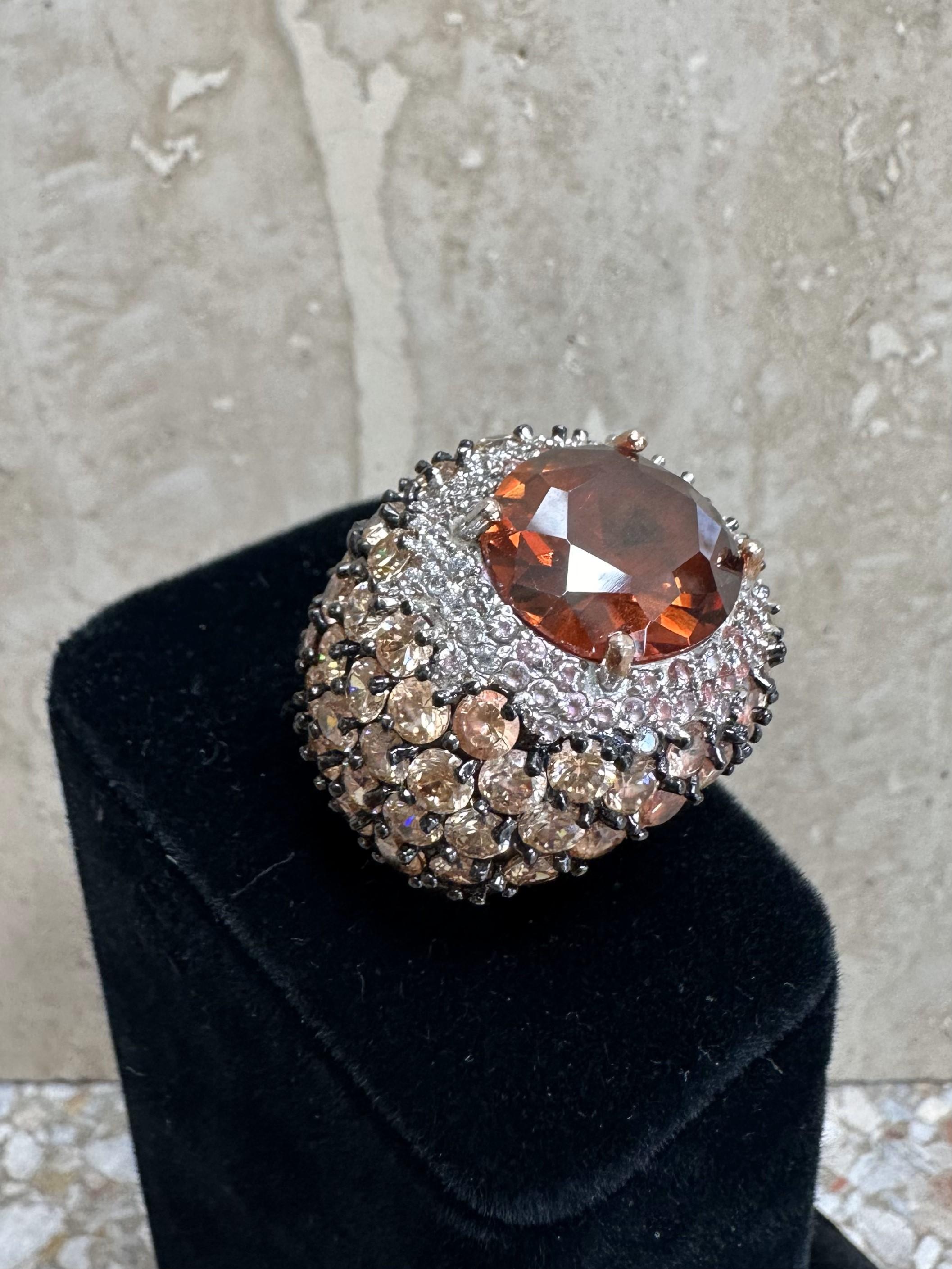 Regency Vintage Bedazzled Rhinestone Ring (BYS) For Sale