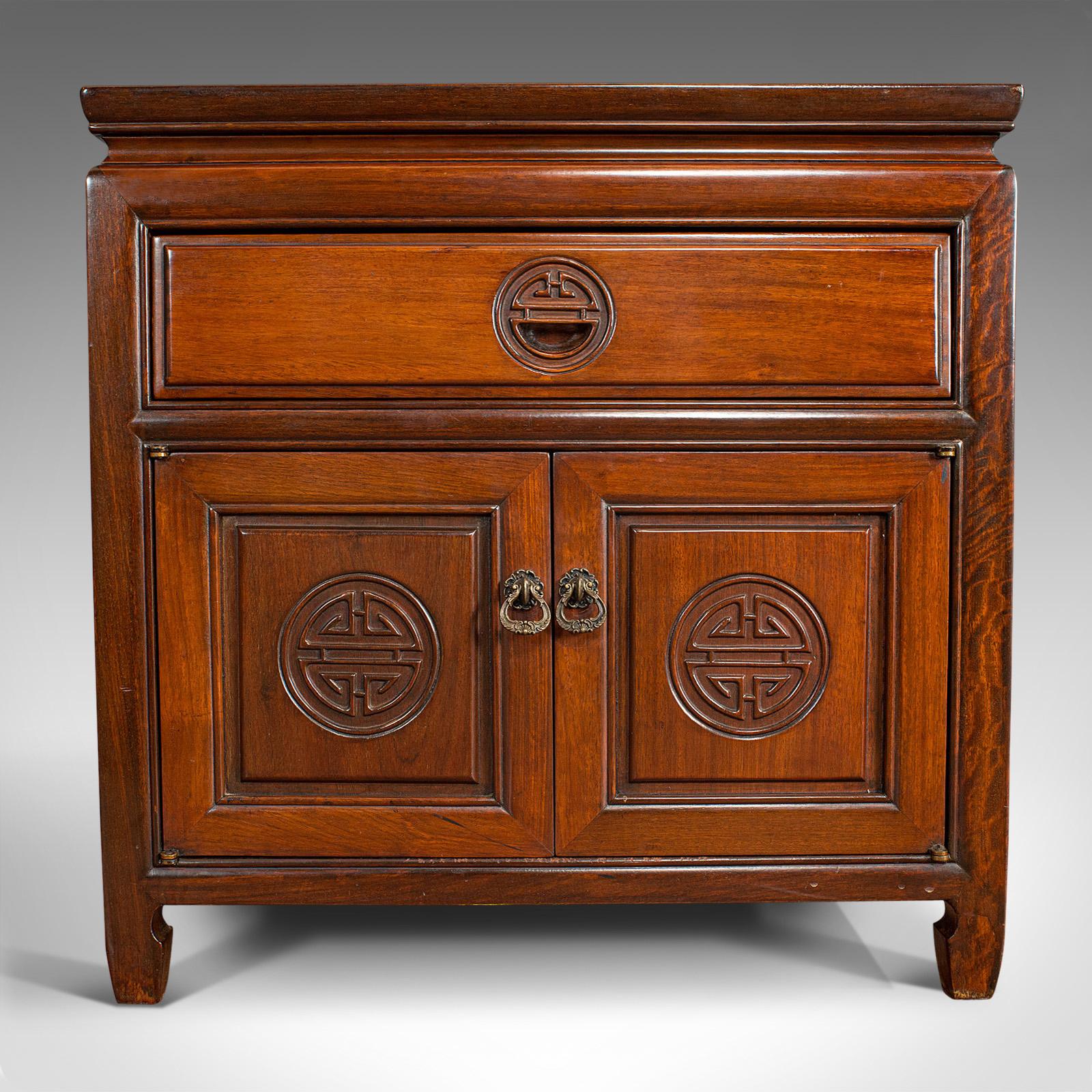 Vintage Bedside Cabinet, Asian, Teak, Low Side Stand, 20th Century, circa 1990 7