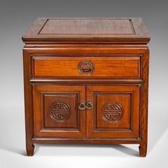 Vintage Bedside Cabinet, Asian, Teak, Low Side Stand, 20th Century, circa 1990