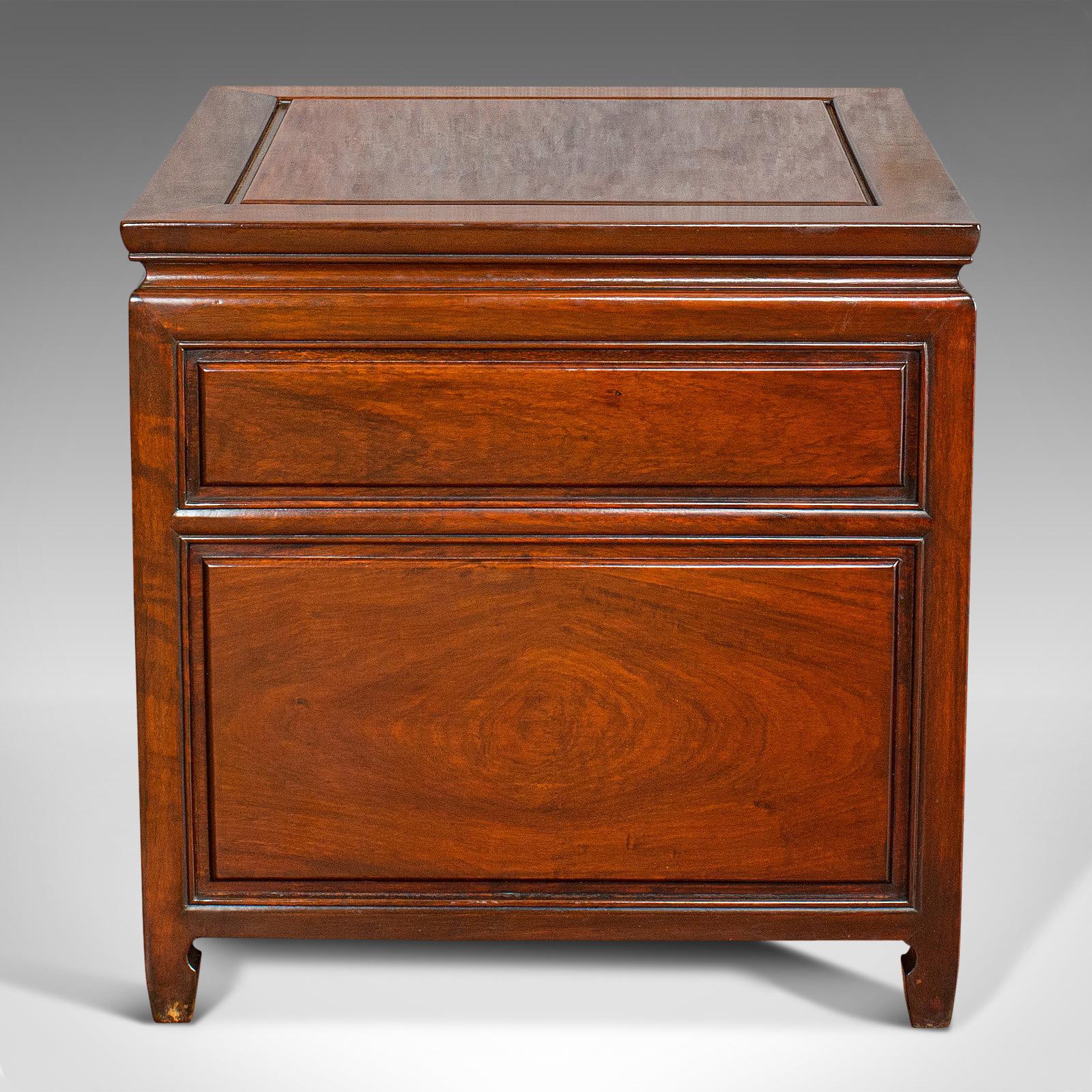 Vintage Bedside Cabinet, Asian, Teak, Low Side Stand, 20th Century, circa 1990 1