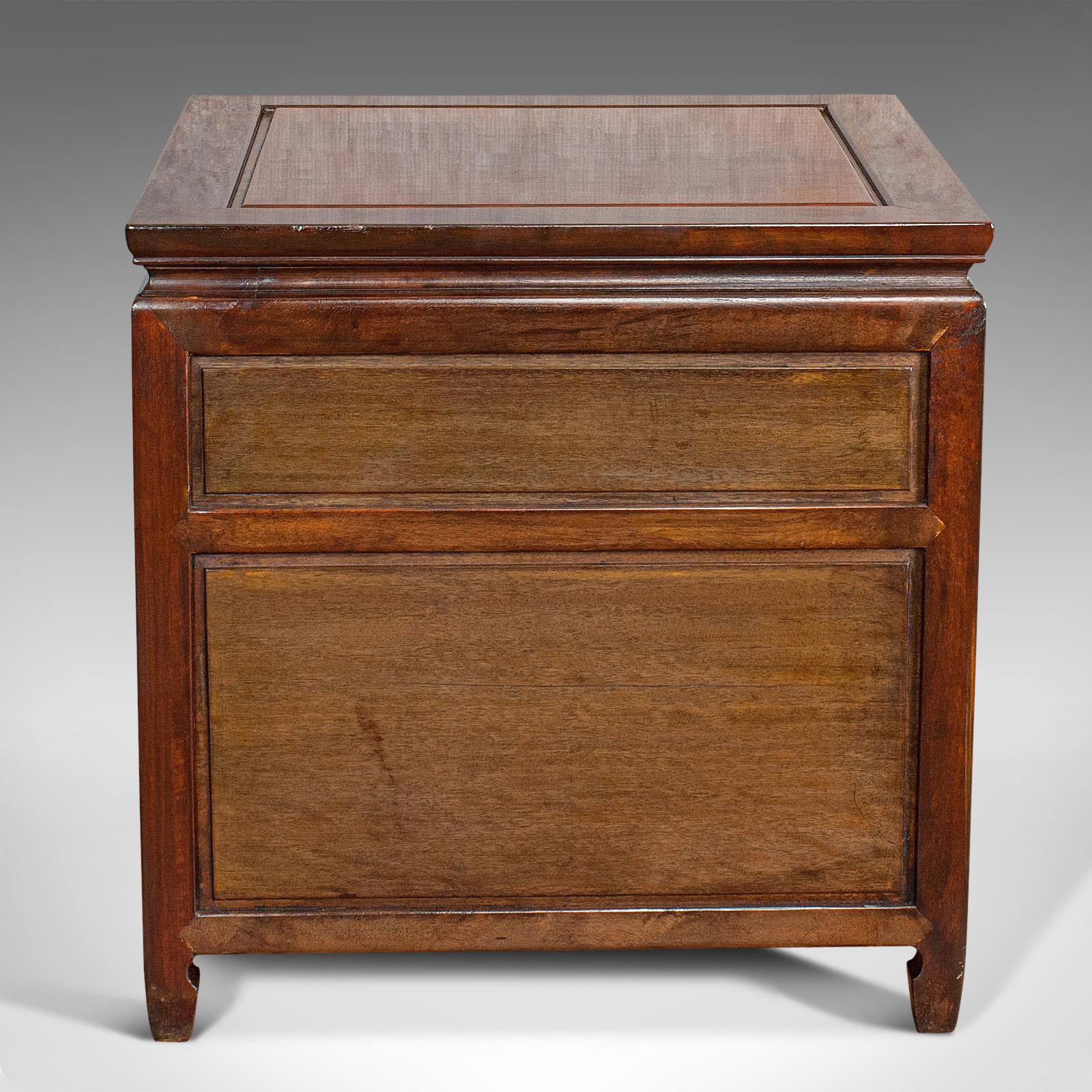 Vintage Bedside Cabinet, Asian, Teak, Low Side Stand, 20th Century, circa 1990 2