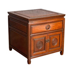 Vintage Bedside Cabinet, Asian, Teak, Low Side Stand, 20th Century, circa 1990