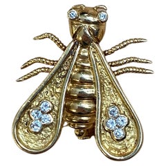 Vintage Bee Brooch 18k gold