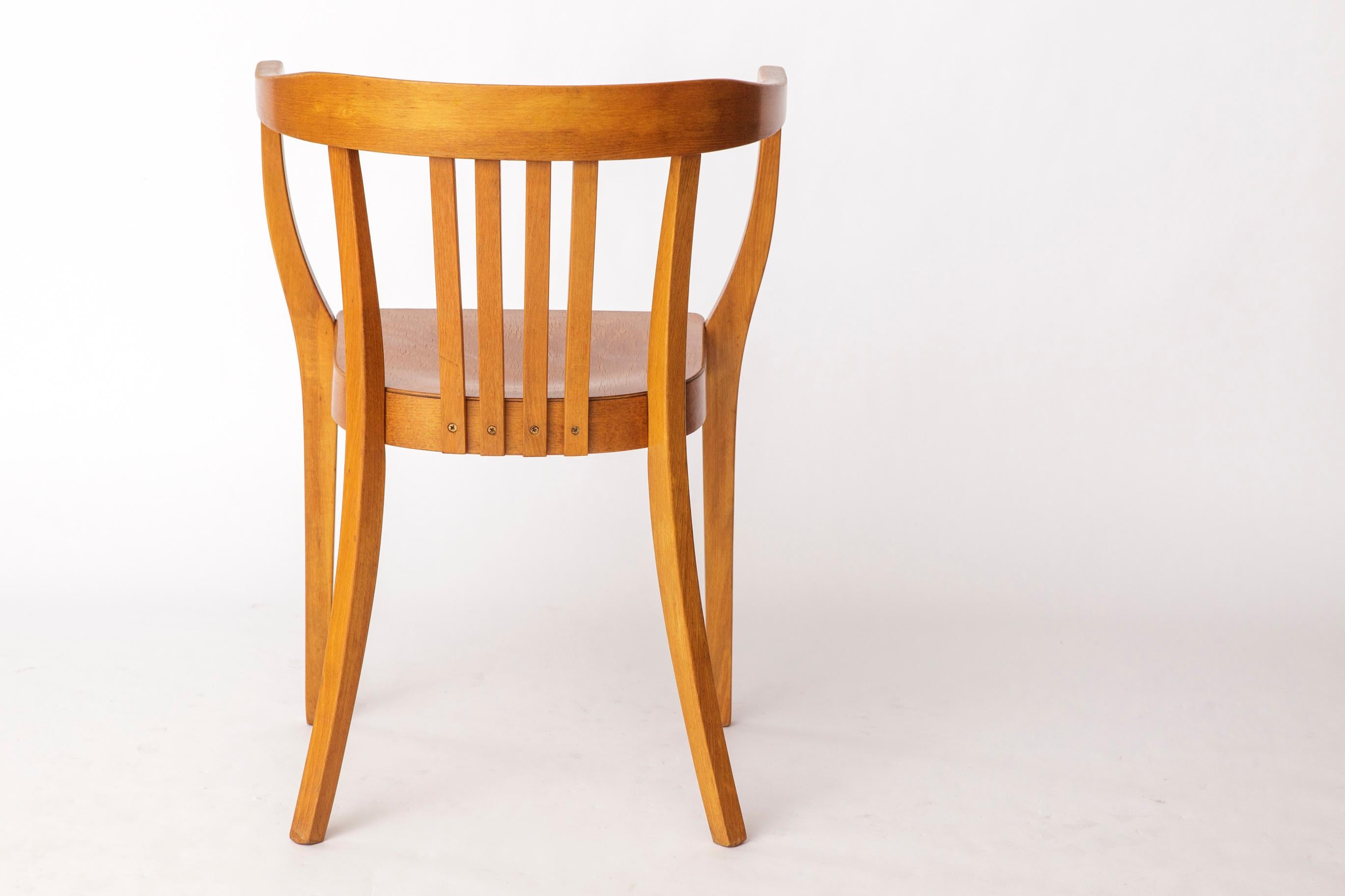 Vintage Beech Armchair – 1950s/60s German Chair – Restored Mid-Century Design For Sale 1