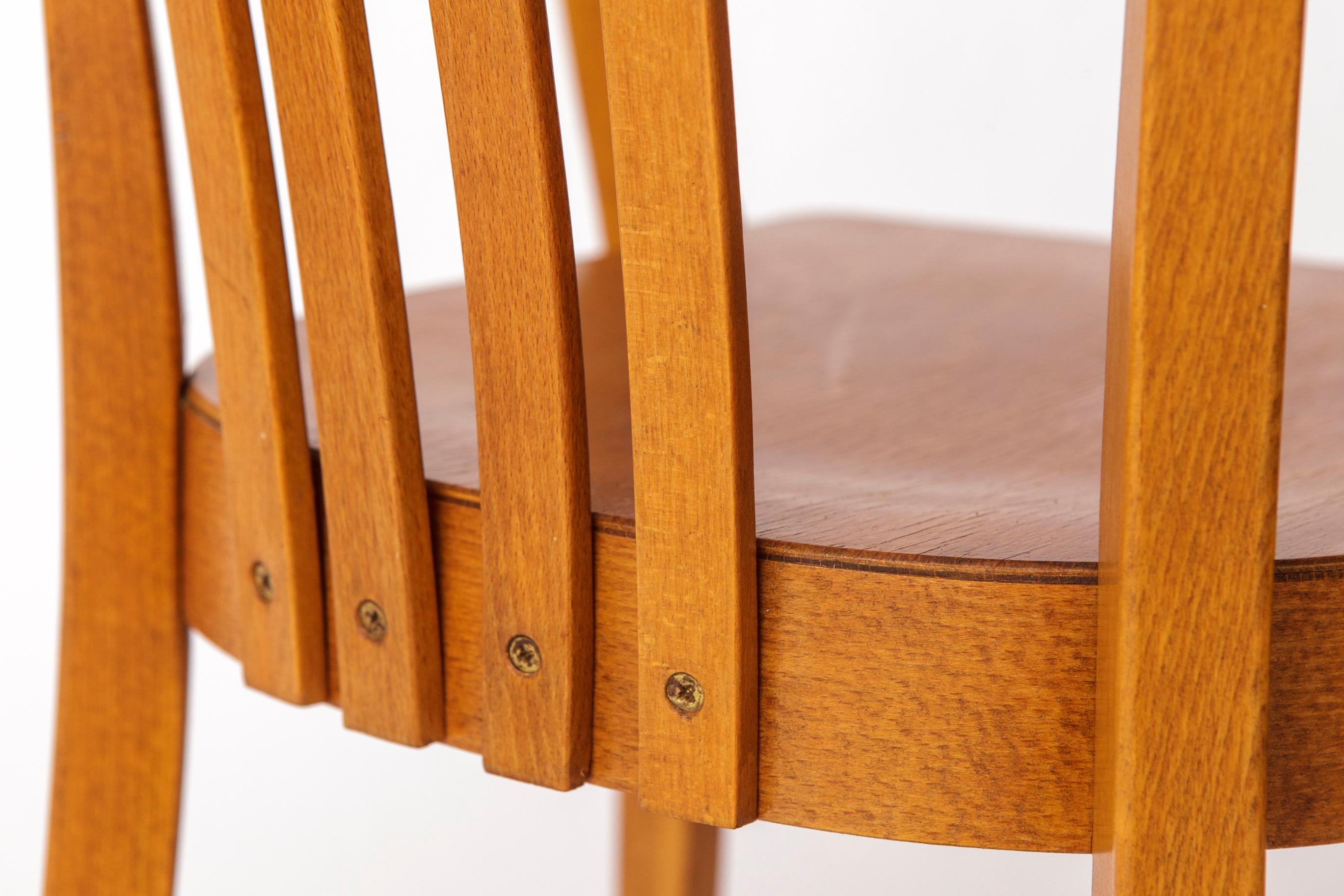 Vintage Beech Armchair – 1950s/60s German Chair – Restored Mid-Century Design For Sale 3
