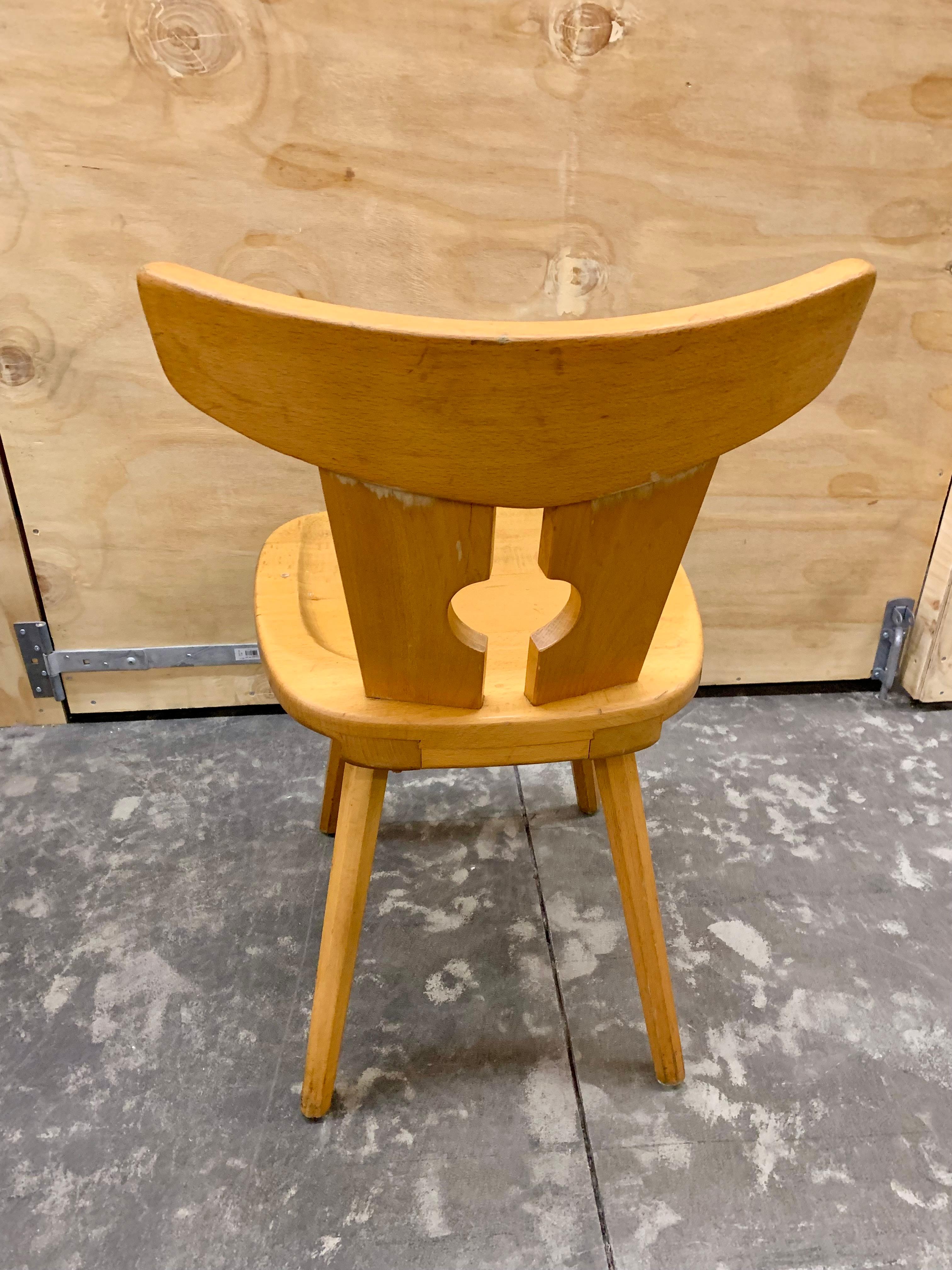 Vintage Beech Chalet Chairs For Sale 6