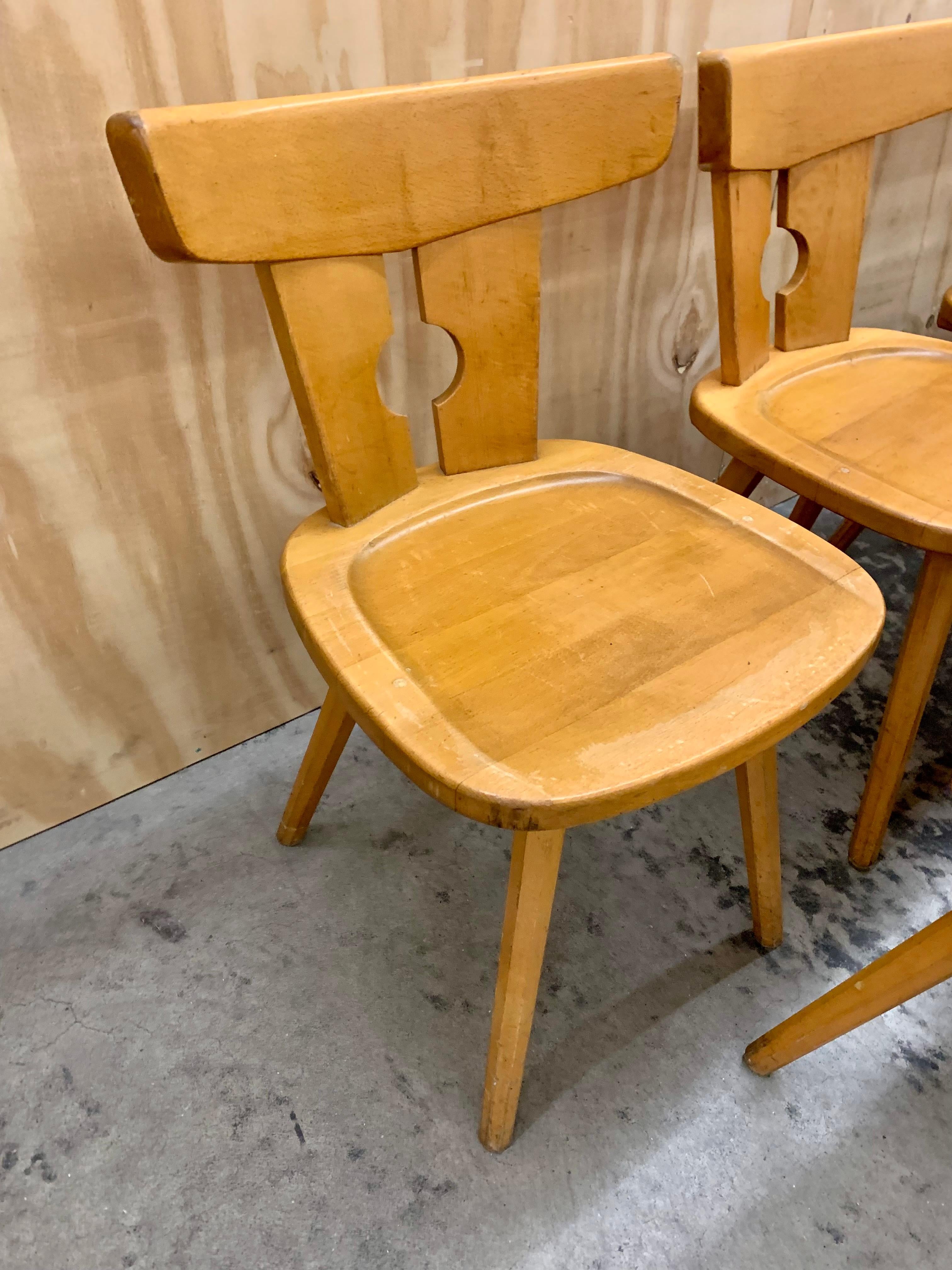Mid-20th Century Vintage Beech Chalet Chairs For Sale