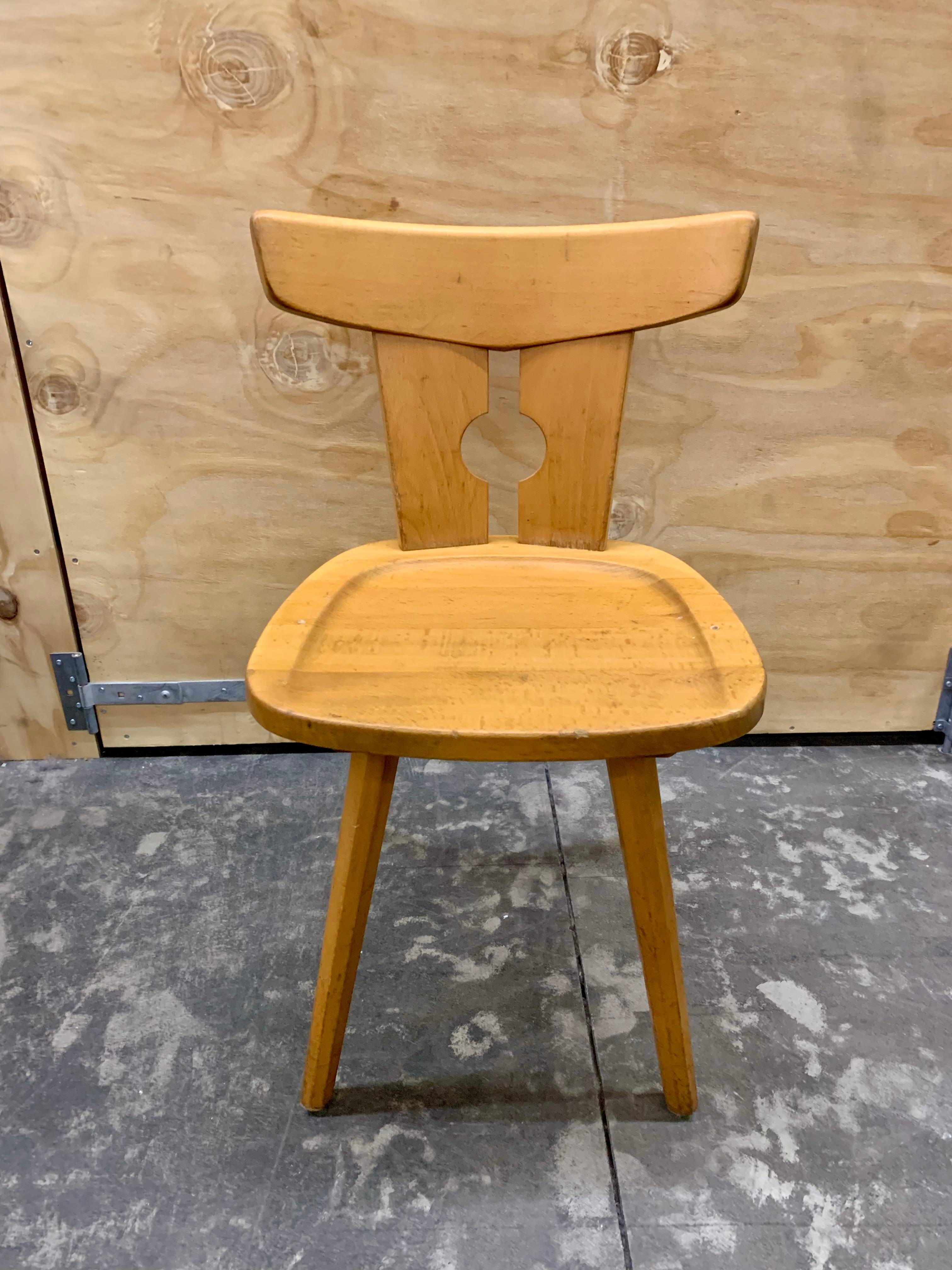 Vintage Beech Chalet Chairs For Sale 4