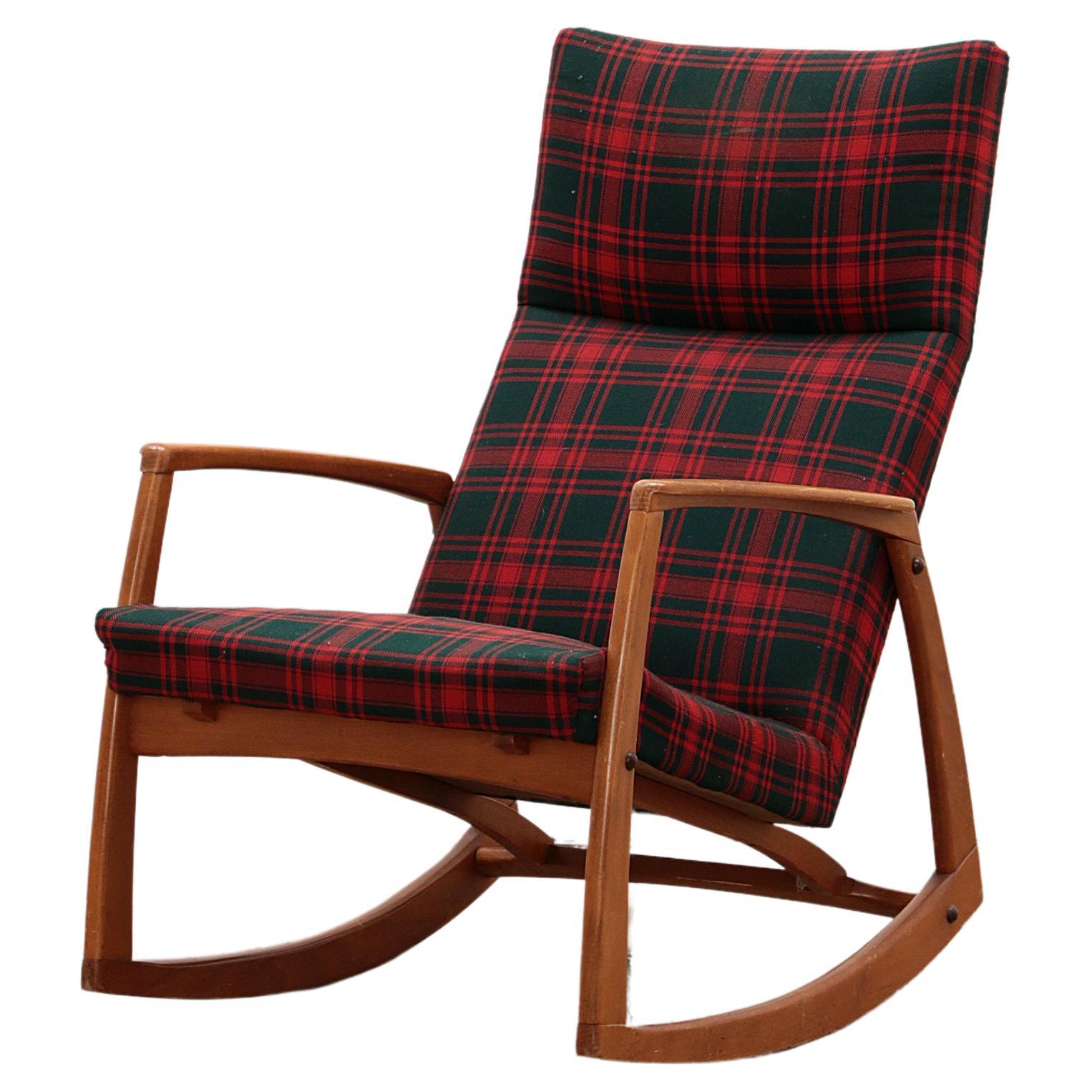 Vintage Chesterfield Rocking Chair in Green Leather at 1stDibs green