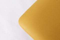 Vintage Beechwood Chair with Yellow Faux Leather Seat – 1960s/1970s Germany