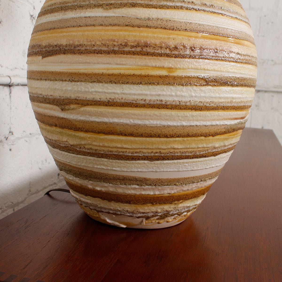 Vintage ‘Beehive’ Striped Lava-Textured Lamp For Sale 1