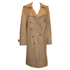 Vintage Beged'Or Ivory Leather Trench Coat