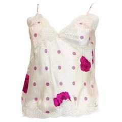 Cami Vintage Rosa de Seda Beige y Magenta