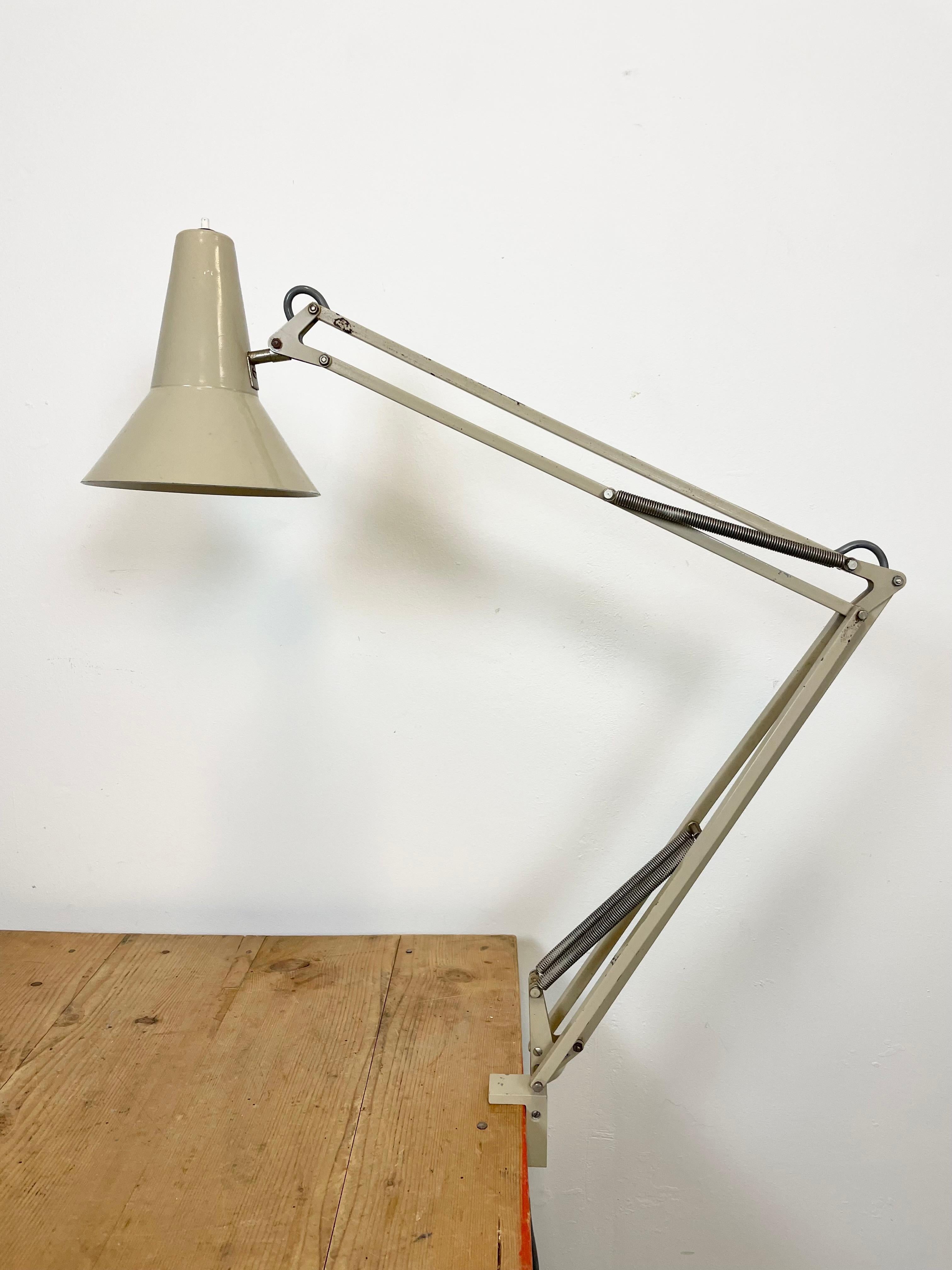 Czech Vintage Beige Architect Table Lamp from Fax, 1970s For Sale