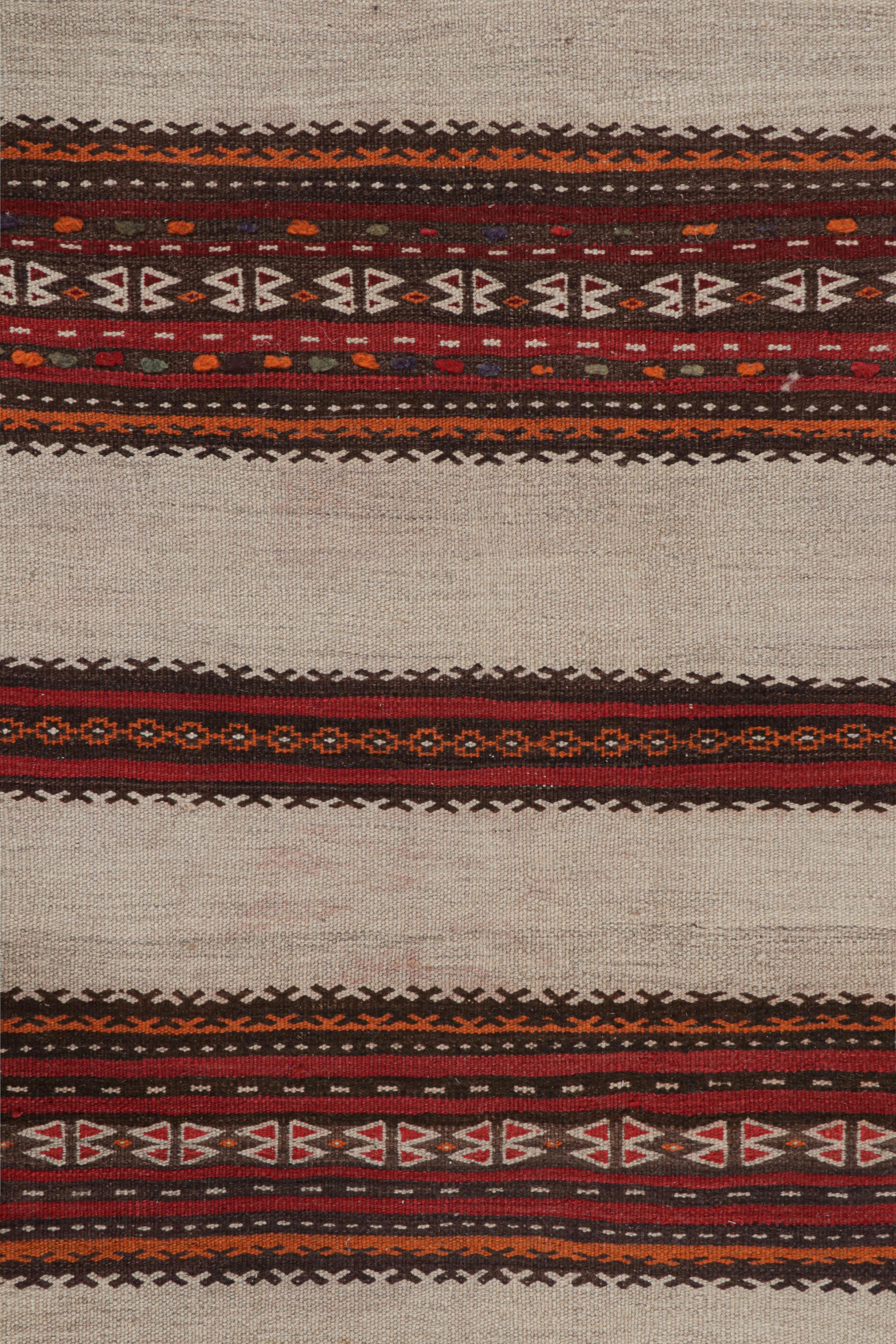 Alfombra de lana persa Kalat vintage beige, marrón y roja by Rug & Kilim Persa en venta