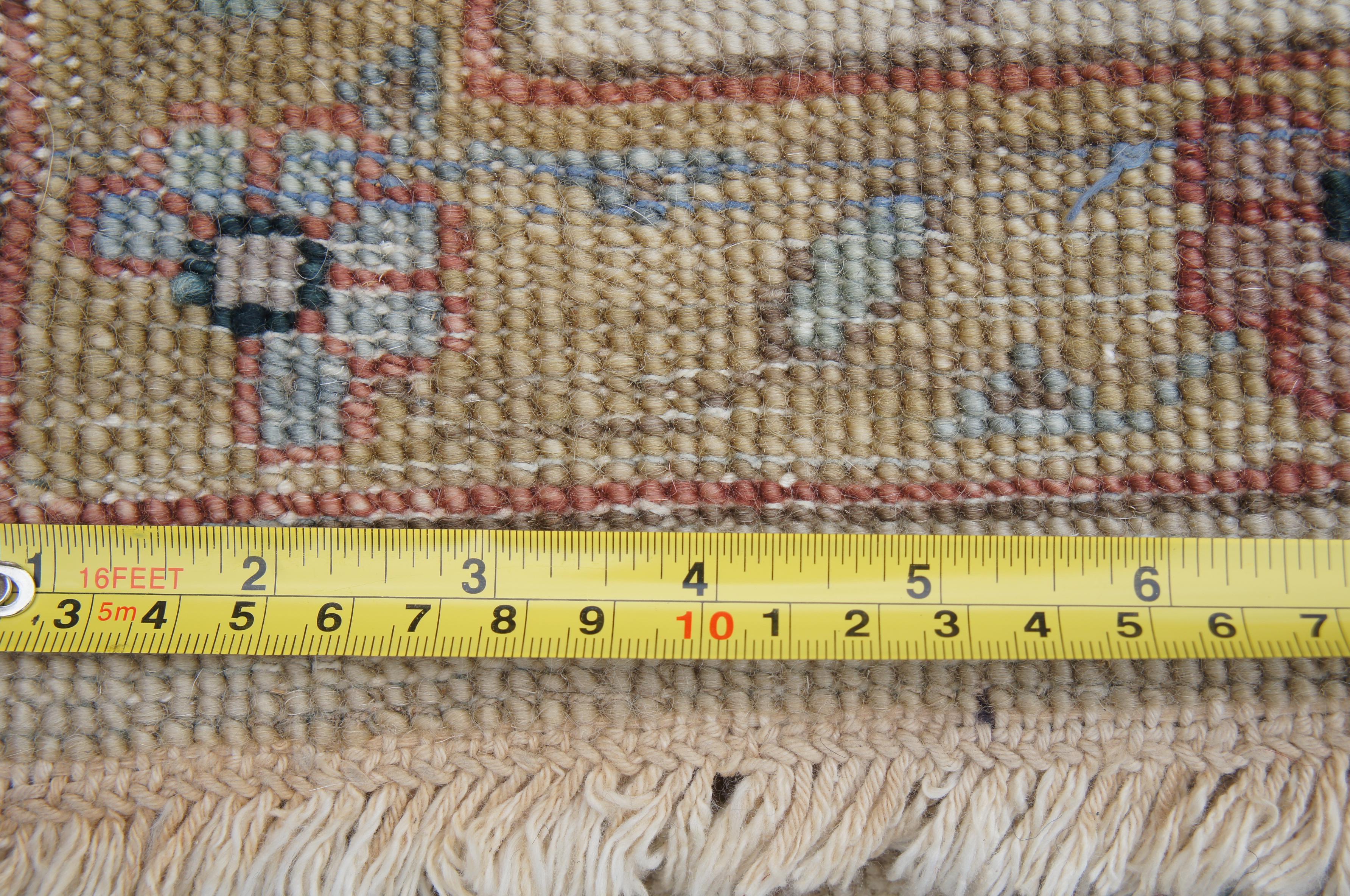 Vintage Beige Floral All-Over Wool Area Rug Carpet 3