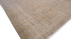 Vintage Beige Hand-Knotted Wool Rug 6'9''x9'5'' Circa 1960