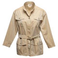 Vintage Beige Hermes Cargo Jacke Größe FR 42