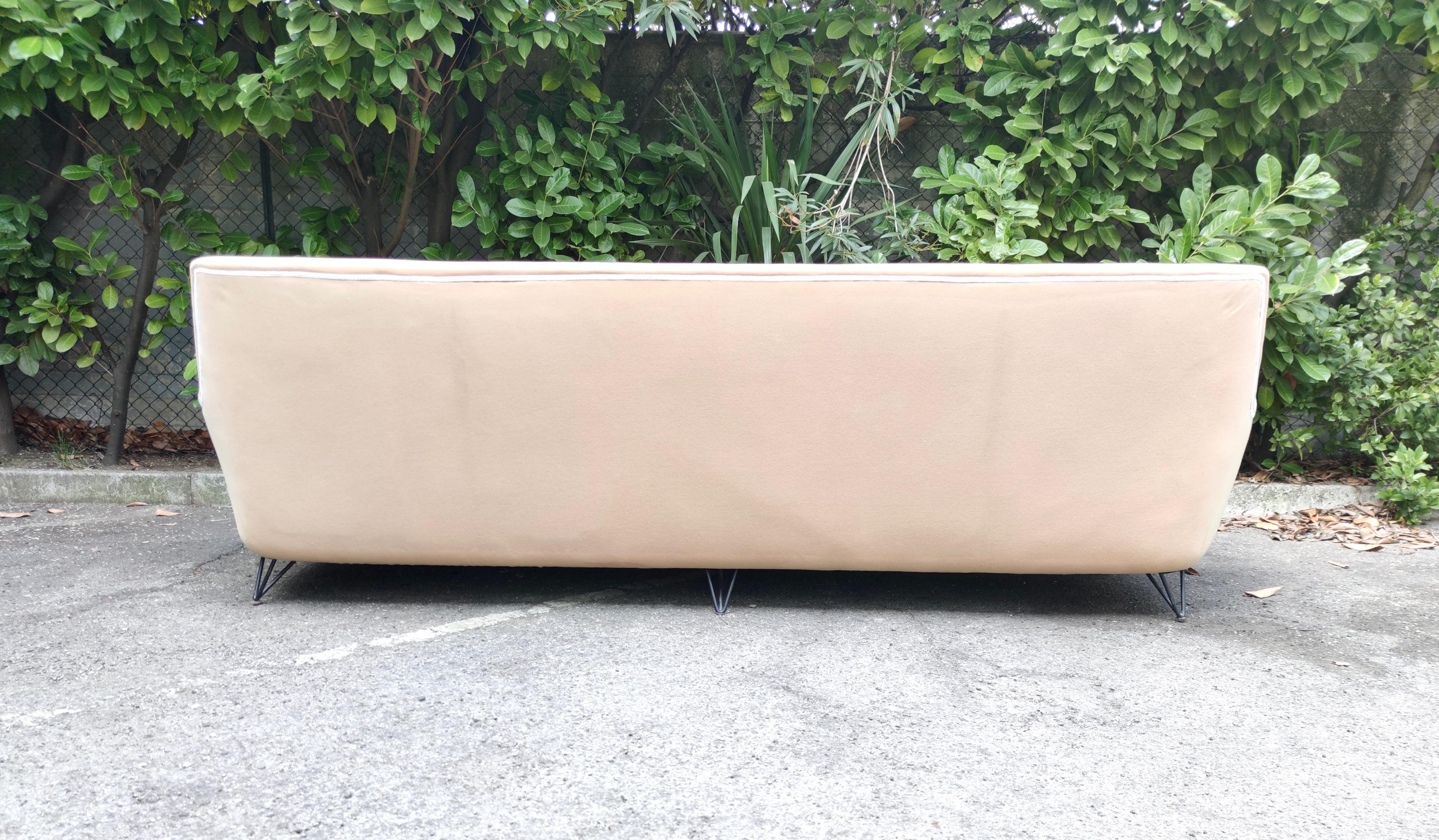 Mid-20th Century Vintage Large Beige Sofa by Ico Parisi, Italy For Sale