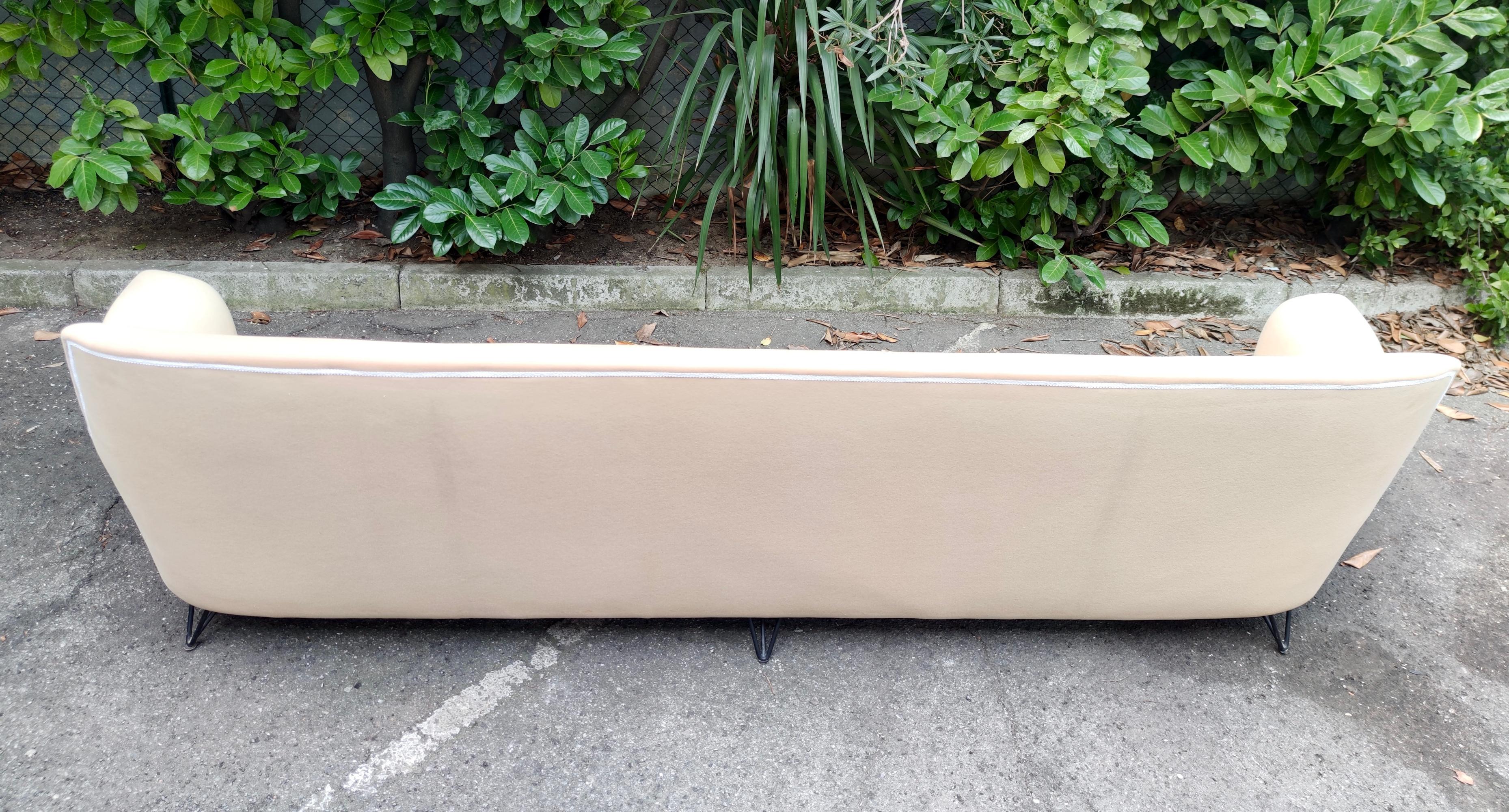 Vintage Large Beige Sofa by Ico Parisi, Italy For Sale 1