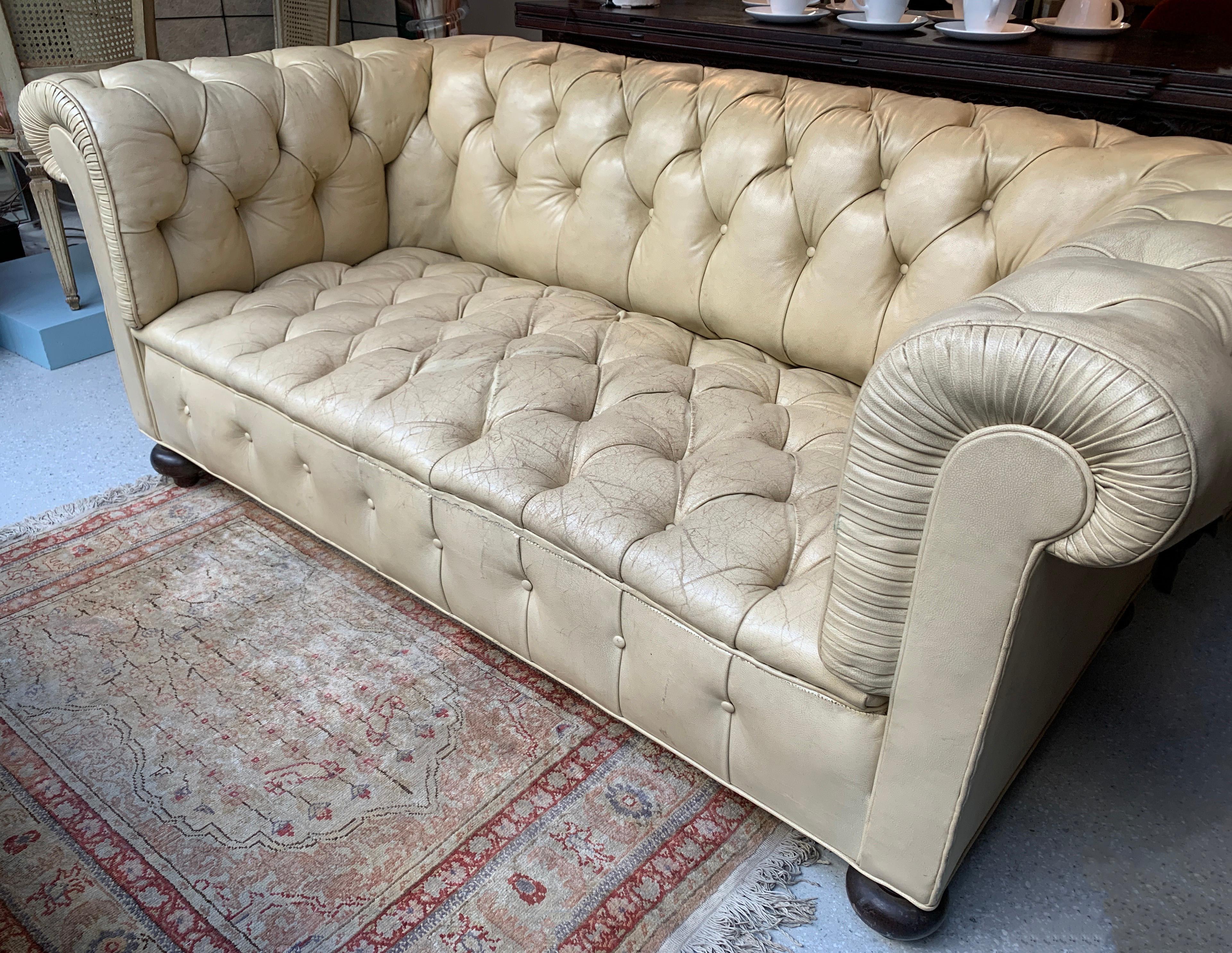 vintage leather chesterfield sofa