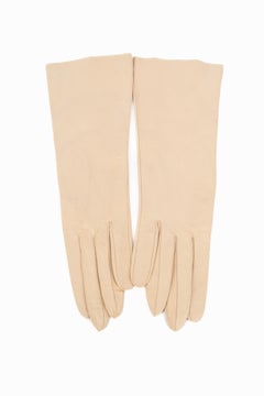 Vintage beige leather gloves
