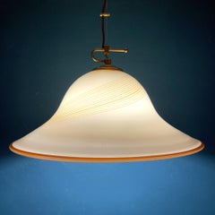 Vintage Beige Murano Glass Pendant Lamp by De Majo, Italy, 1970s