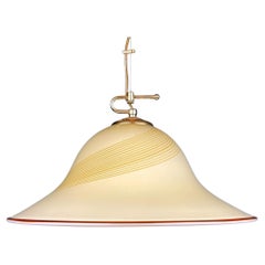 Vintage Beige Murano Glass Pendant Lamp by De Majo, Italy, 1970s