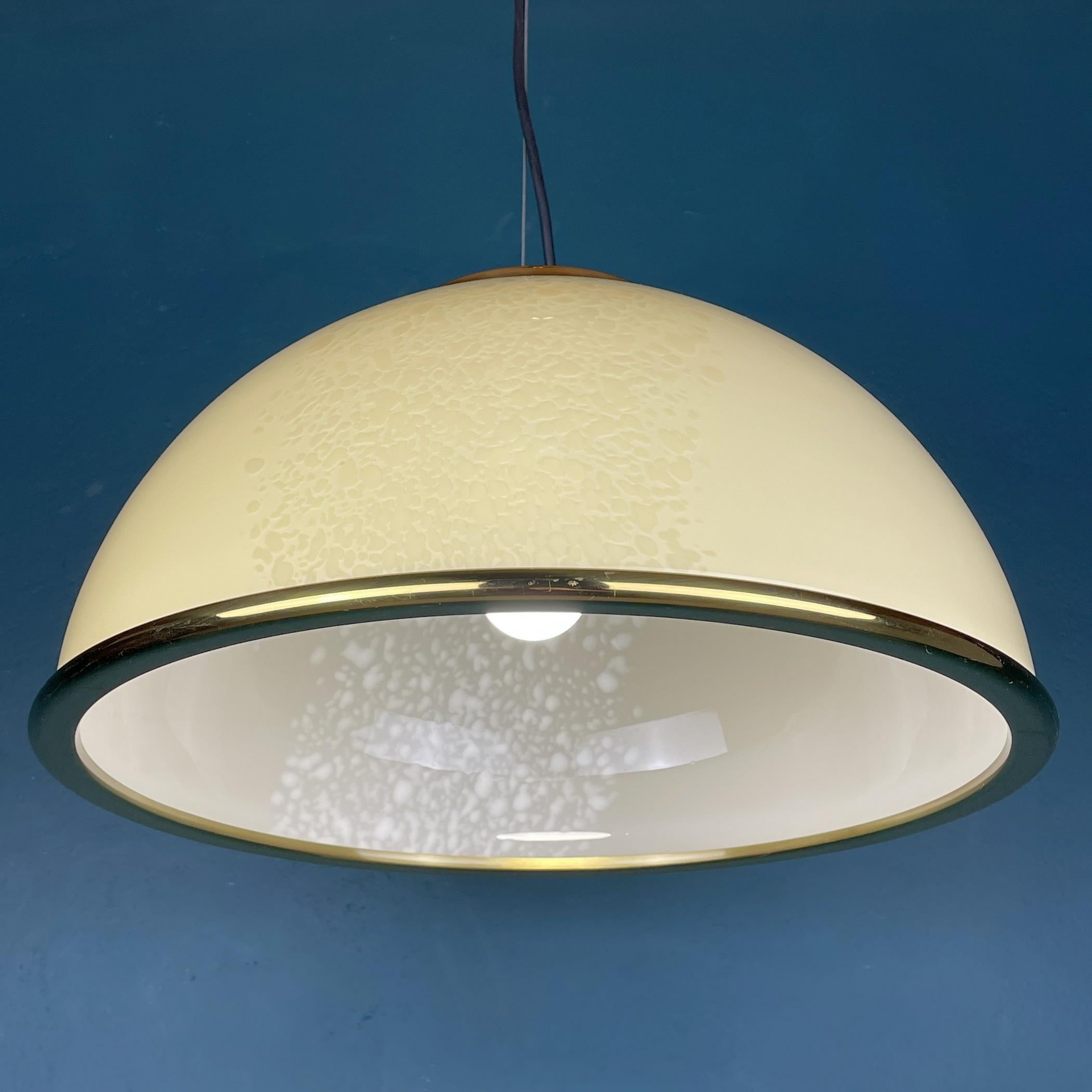 Vintage Beige Murano Glass Pendant Lamp by F.Fabbian Italy 70s For Sale 1