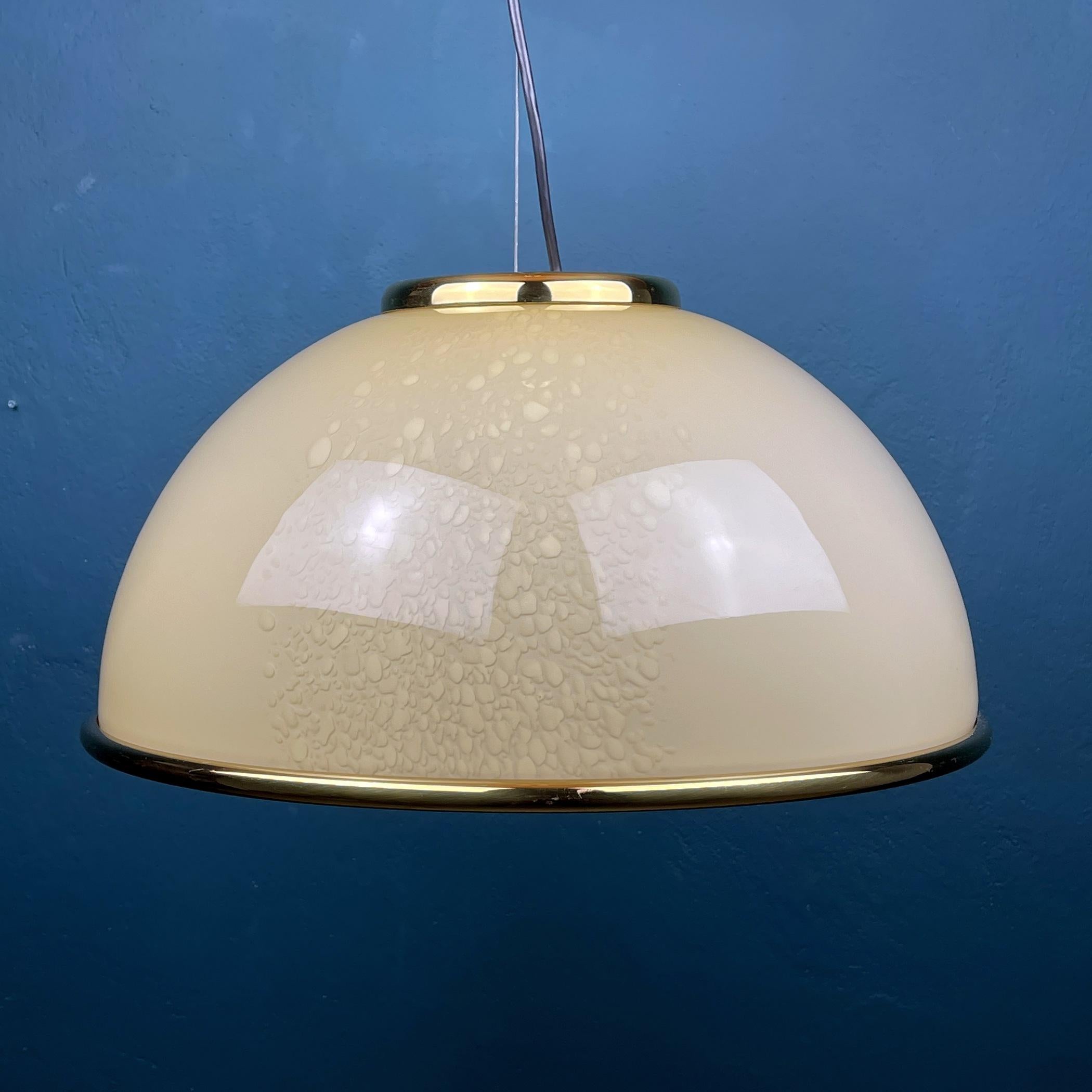 Vintage Beige Murano Glass Pendant Lamp by F.Fabbian Italy 70s For Sale 3