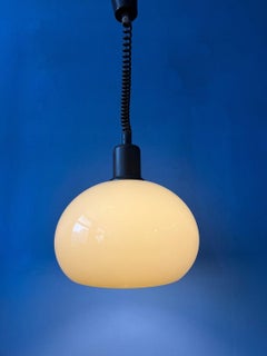 Vintage Beige Mushroom Acrylic Glass Pendant Lamp, 1970s