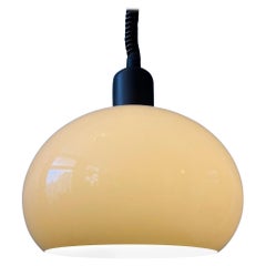 Vintage Beige Mushroom Acrylic Glass Pendant Lamp, 1970s