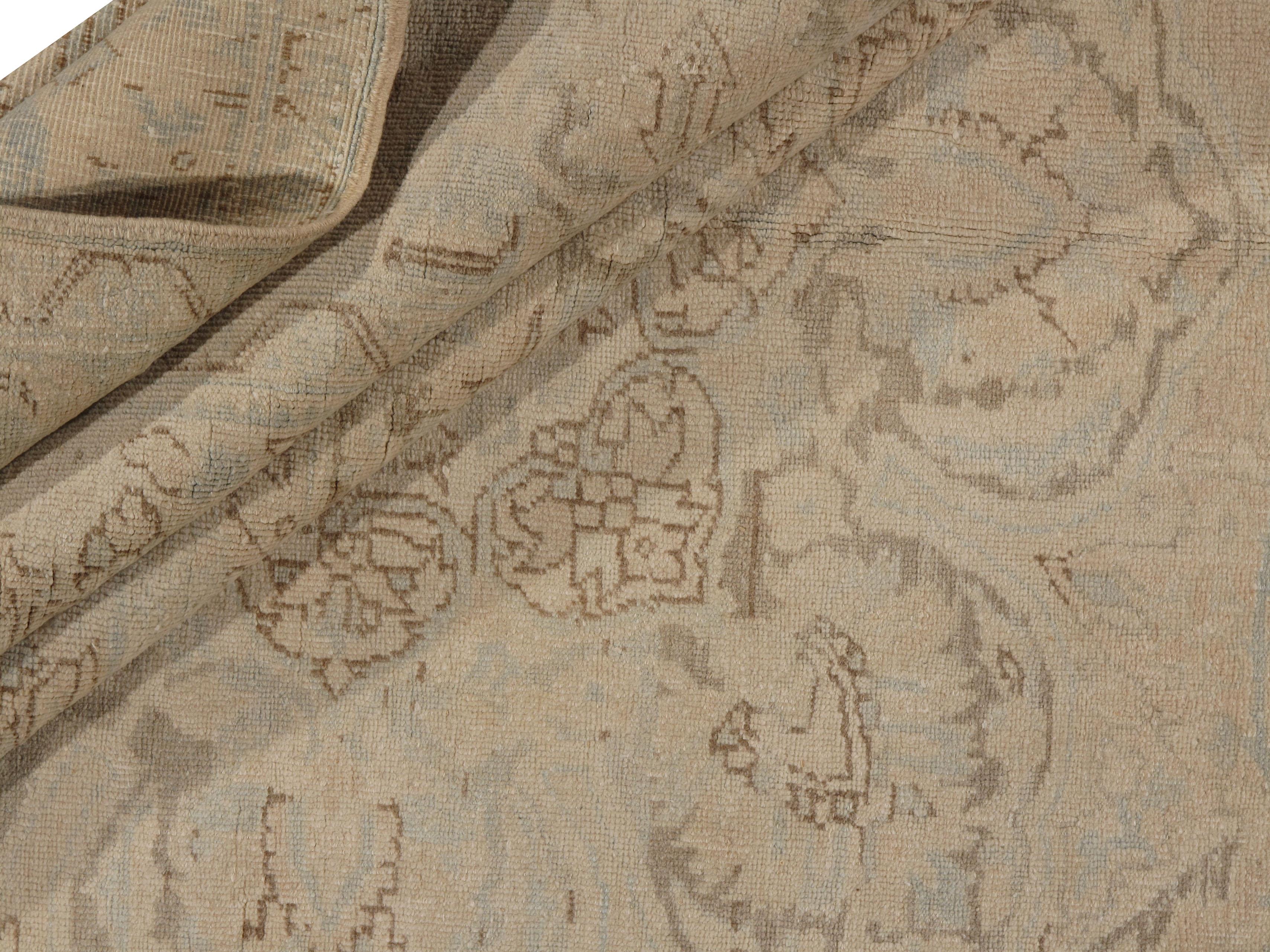 Heriz Serapi Tappeto persiano Heriz beige vintage 8'4 x 11'5 in vendita