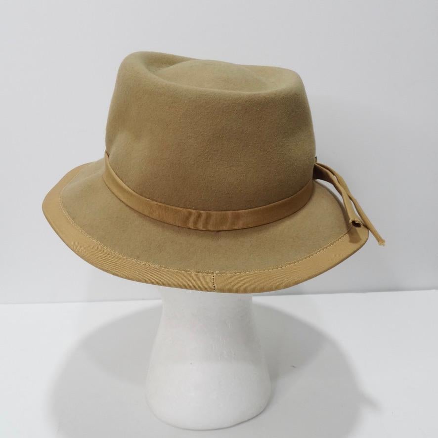 Women's or Men's Vintage Beige Pierre Cardin Hardin Hat For Sale