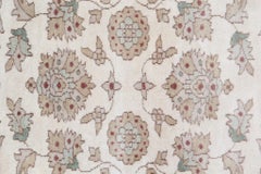 Vintage Beige Runner Rug, Floral Wool Coffe Brown Carpet Runner Zeigler