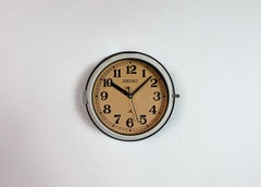 Vintage Beige Seiko Ships Wall Clock, 1970s
