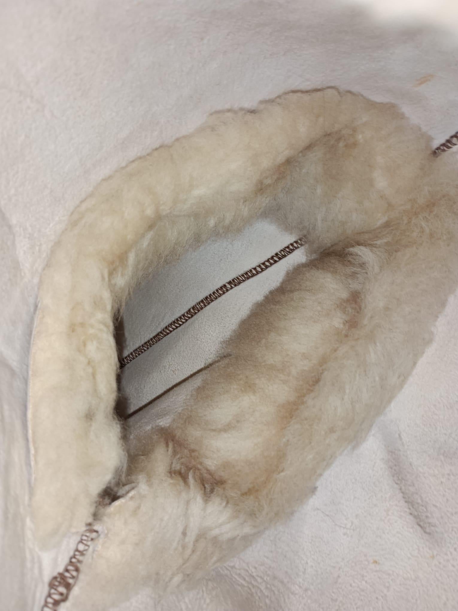 Vintage Beige Shearling Fur Coat (Size 6-S) 8